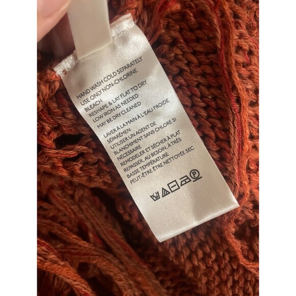 Free People Constellation Crochet Midi Sweater Dress Tunic size S Fringe Hem - Picture 8 of 13